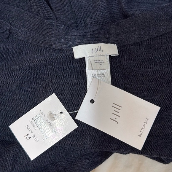 J.Jill Lightweight Short Sleeve Button-Front Linen Blend Cardigan - Size M - Picture 4 of 4
